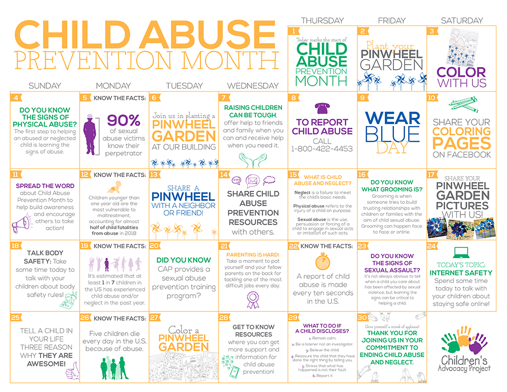 Prevention Month Calendar